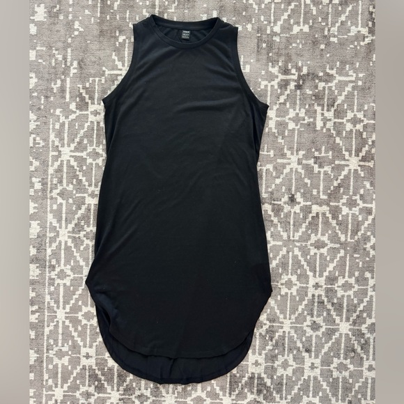 SHEIN Classic Black Sleeveless Dress Curved Hem - Coverup casual sexy - Picture 2 of 10